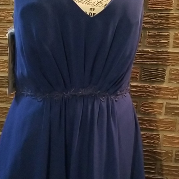 Sz 12 Mediterranean Blue alfred angelo long dress - Picture 2 of 7